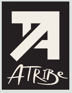 ATRIBE emblem with expressive hand-drawn signature