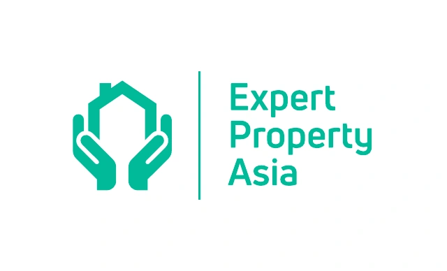 Expert Property Asia teal house-in-hands logo
