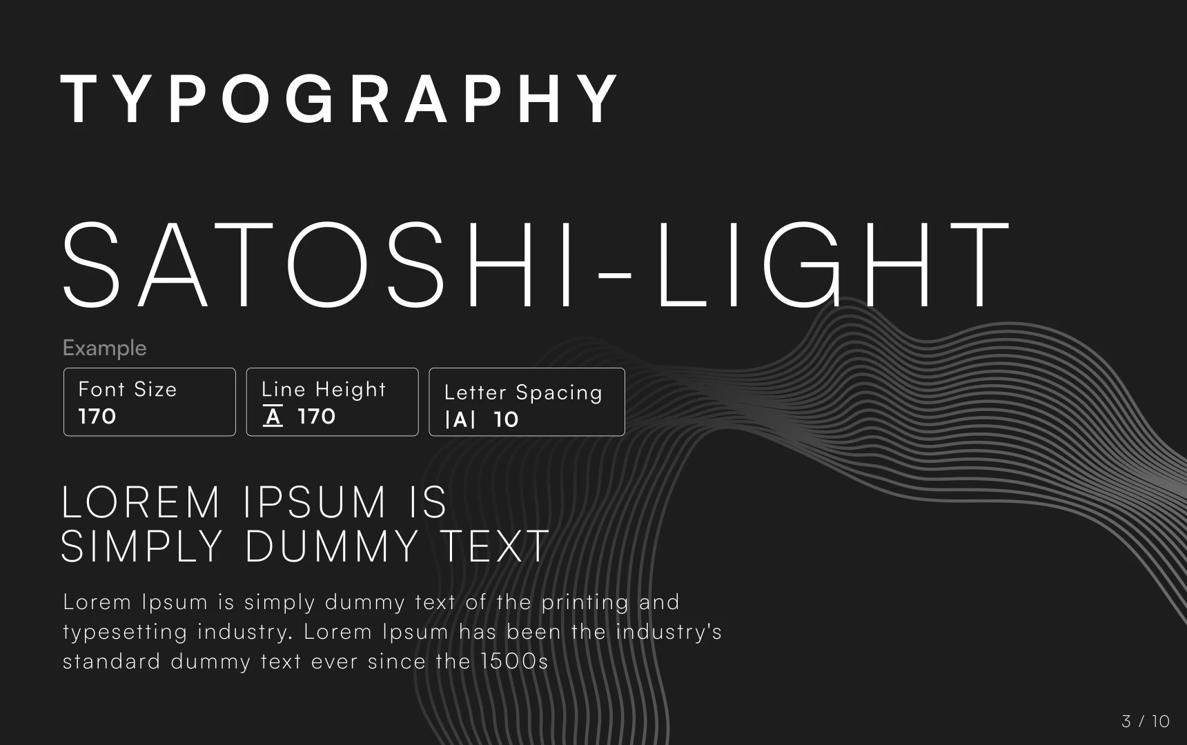 Original REVO typography guide specifying Satoshi Light
