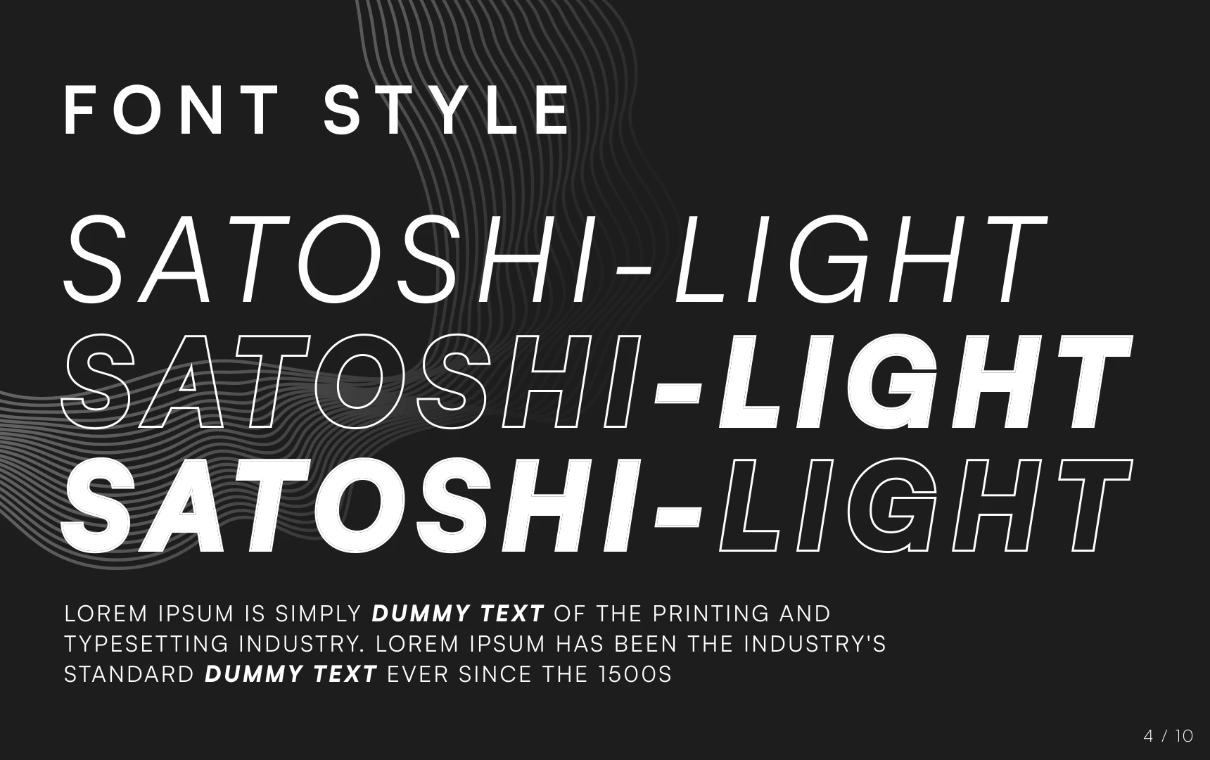 REVO font styles with light, italic, outline, and bold typography